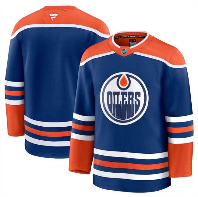 Mens Edmonton Oilers Custom Royal 2024-25 Home Stitched Hockey Jersey